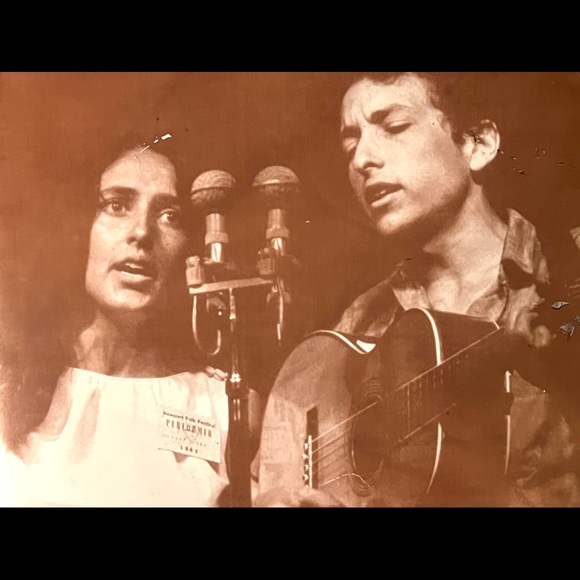 bob Dylan & Joan baez - Vintage 11x14  Print in Sepia - Picture 2 of 3